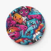 Assiettes En Carton Graffiti Street Art Splash (Devant)