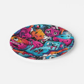 Assiettes En Carton Graffiti Street Art Splash (Angle)