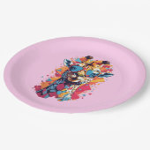 Assiettes En Carton Graffiti Style Giraffe Portrait-58567 (Angle)