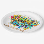 Assiettes En Carton Graffiti Style Summer Party (Angle)