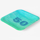 Assiettes En Carton Grain de bois bleu (Angulaire)