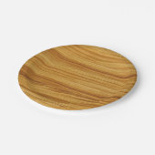 Assiettes En Carton Grain de bois clair (Angle)