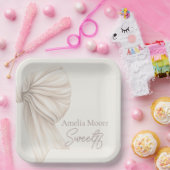 Assiettes En Carton Grand Bow Boho Beige Sweet 16 (Fête)