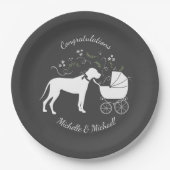 Assiettes En Carton Grand Chien Danse Baby shower Chien Chien Chien Ch (Devant)