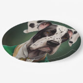 Assiettes En Carton Grand chien Danse en tenue de la Saint Patrick (Angle)
