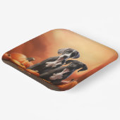 Assiettes En Carton Grand Chiot Danse Automne Délice Citrouille (Angulaire)