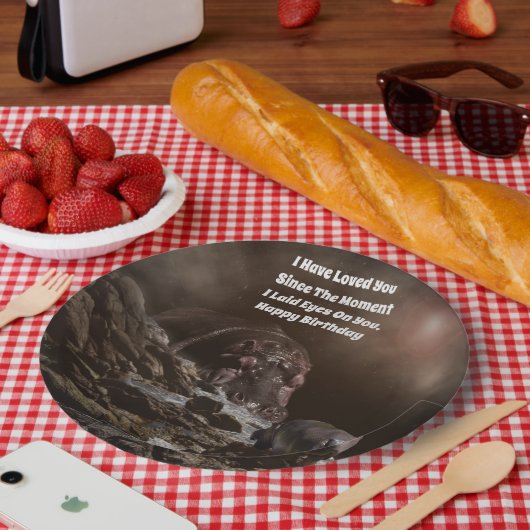 Assiettes En Carton **"Grand Coeur, Petit Amour : L'affection d'un hip (Pique-nique)