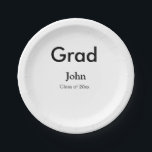 Assiettes En Carton grand garçon ajouter nom félicitations date année<br><div class="desc">conception</div>