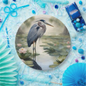 Assiettes En Carton Grand héron bleu (Fête)