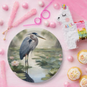 Assiettes En Carton Grand héron bleu (Fête)