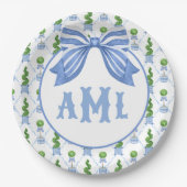 Assiettes En Carton Grand-millénaire Chinoiserie Monogram Topiary (Devant)