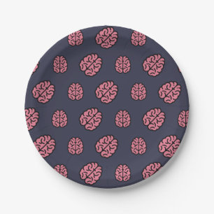Assiettes En Carton Grand motif de cerveau d'esprits