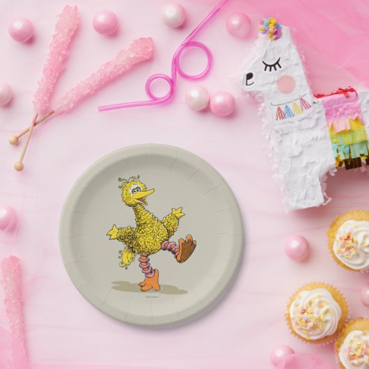 Assiettes En Carton Grand oiseau rétro Art 2 (Fête)