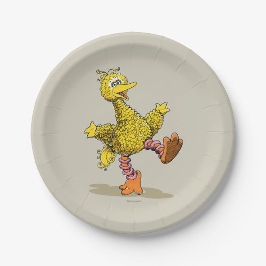 Assiettes En Carton Grand oiseau rétro Art 2 (Devant)
