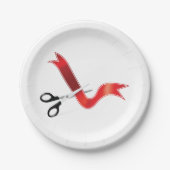 Assiettes En Carton Grand Ouverture Célébration Ciseaux Couper le ruba (Devant)