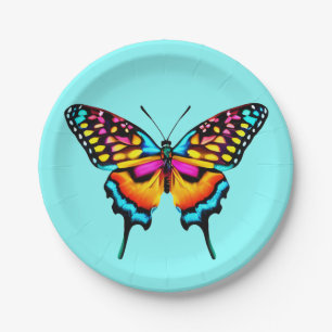 Assiettes En Carton Grand Papillon à queue épaisse colorée