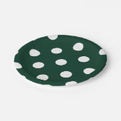 Assiettes En Carton Grand pois - blanc sur vert-foncé (Angle)