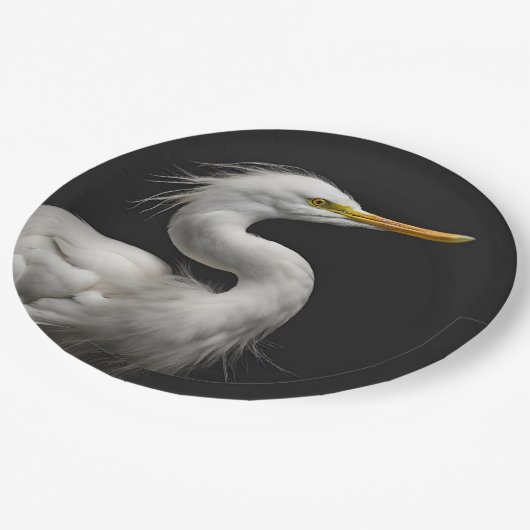 Assiettes En Carton Grand Portrait d'aigle blanche II (Angle)