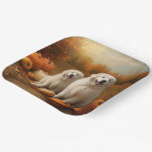 Assiettes En Carton Grand Pyrénées Chiot automne délice Citrouille (Angulaire)