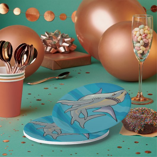 Assiettes En Carton Grand requin blanc
