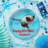 Assiettes En Carton Grand saut effrayant de requin blanc (Fête)