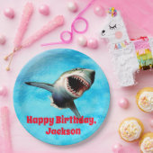 Assiettes En Carton Grand saut effrayant de requin blanc (Fête)