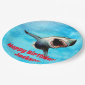 Assiettes En Carton Grand saut effrayant de requin blanc (Angle)