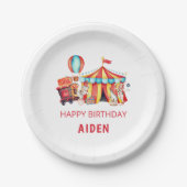 Assiettes En Carton Grand Top Circus Joyeux Anniversaire (Devant)