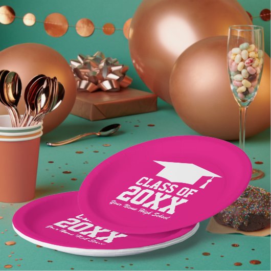 Assiettes En Carton Grande classe sur mesure de la fête de graduation (Multi)