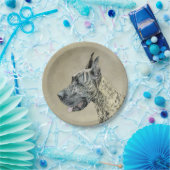 Assiettes En Carton Grande Danse (Brindle) Peinture - Art Chien origin (Fête)