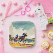 ASSIETTES EN CARTON GRANDE PLAQUE DE PAPIER DE COURSE "D" (Fête)