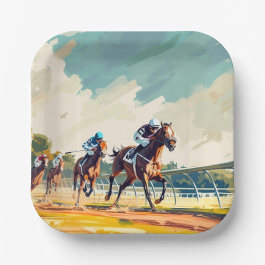 ASSIETTES EN CARTON GRANDE PLAQUE DE PAPIER DE COURSE "D" (Recto)