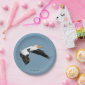 Assiettes En Carton Grande plaque de papier Pélican blanc (Fête)