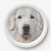 Assiettes En Carton Grande Pyrénées Chien 3D Inspiré (Devant)