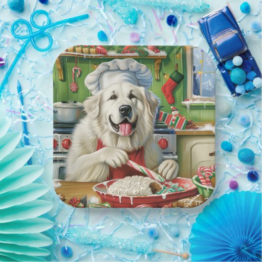 Assiettes En Carton Grande Pyrénées Cuisine de vacances : Noël festif (Fête)