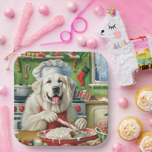 Assiettes En Carton Grande Pyrénées Cuisine de vacances : Noël festif (Fête)