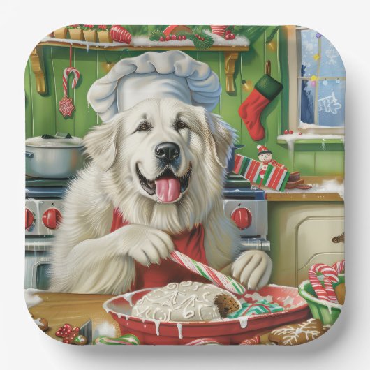 Assiettes En Carton Grande Pyrénées Cuisine de vacances : Noël festif (Recto)