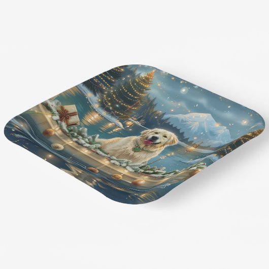 Assiettes En Carton Grande Pyrénées Noël Festive Voyage (Angulaire)