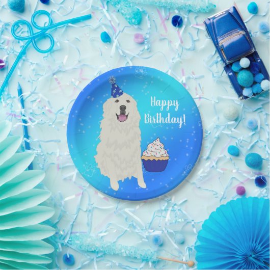 Assiettes En Carton Grande Pyrénées personnalisable Plaque papier d'an (Fête)