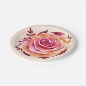 Assiettes En Carton Grande Rose rose rose simple (Angle)