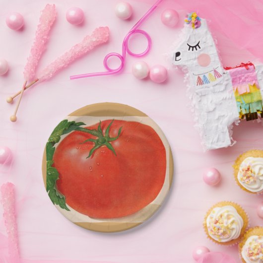 Assiettes En Carton grande tomate juteuse BIG (Fête)