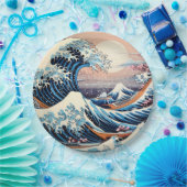 Assiettes En Carton Grande vague inspirée rose sakura esthétique (Fête)