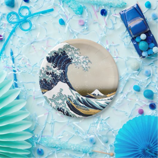 Assiettes En Carton Grande vague reconstituée outre de Kanagawa par (Fête)