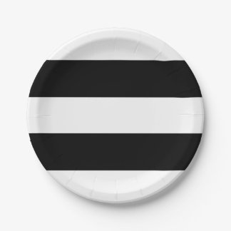 Assiettes En Carton Grandes Blancs Noirs Modernes