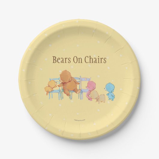 Assiettes En Carton Grandes chaises de la part quatre d'ours Brown et (Devant)