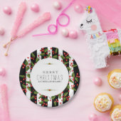 Assiettes En Carton Grandes noires et blanches Serres de Noël (Fête)