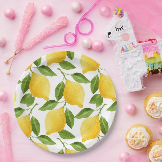 Assiettes En Carton Grandes plaques en papier citron (Fête)
