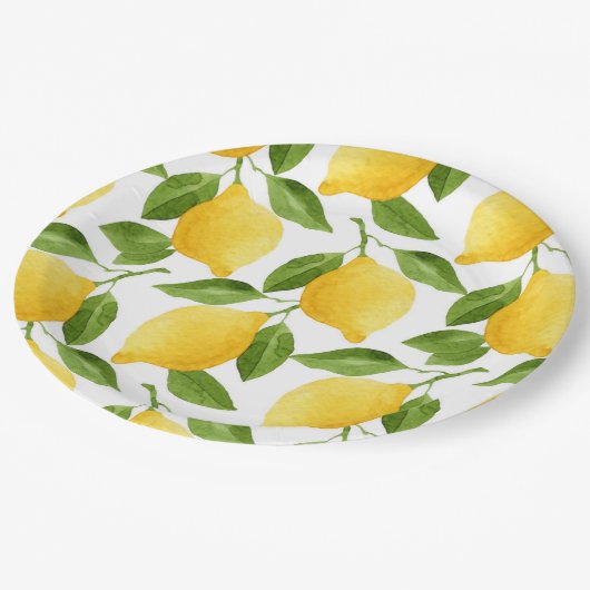 Assiettes En Carton Grandes plaques en papier citron (Angle)