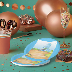 Assiettes En Carton Grandes plaques en papier de construction bleu