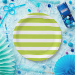 Assiettes En Carton Grandes pomme verte et blanche<br><div class="desc">Plaques de réception en papier personnalisées avec un motif à rayures nautiques chic et préppy. Cliquez sur Customiser pour personnaliser le design avec vos propres textes et images pour créer un design unique et unique pour correspondre à n'importe quel décor de fête!</div>